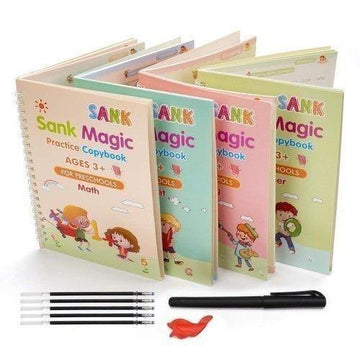 Magic Practice Copybook (4 Books + 4 Pens)
